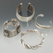 Four Mexican Sterling Silver Bracelets