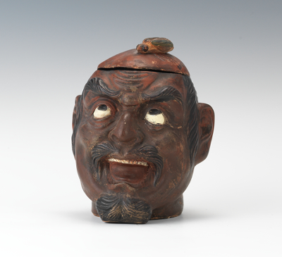 Asian Character Head Tobacco Jar 13476a