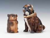 Two Bulldog Figural Humidors Including