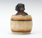 A Composite Dog and Barrel Humidor 1347ad