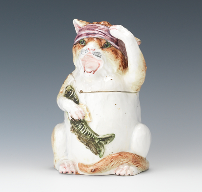 A Majolica Figural Cat Humidor 1347b9