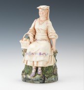 A Country Lady Figural Tobacco Jar Bernard