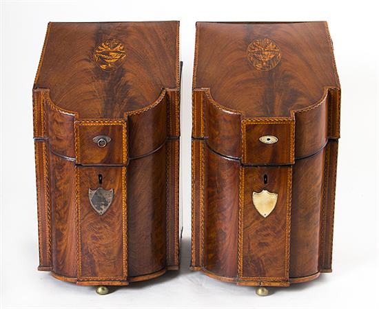 Fine pair George III inlaid mahogany 137554