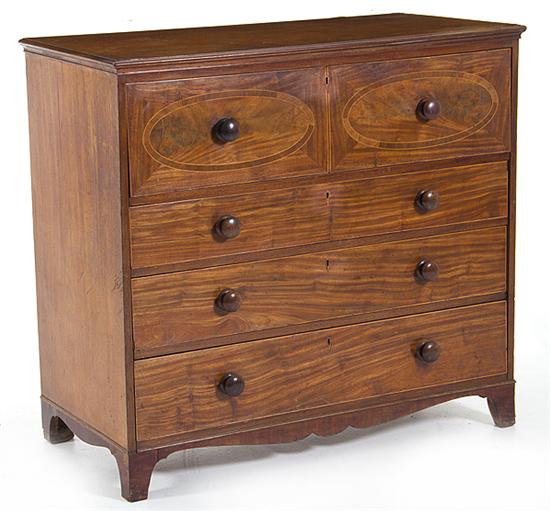 George III style inlaid mahogany 13756c