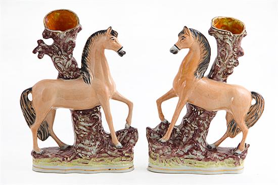 Pair Staffordshire figural spill 137701