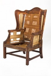 Southern Chippendale mahogany wingback 137742