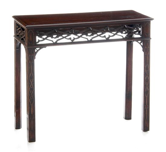 Chinese Chippendale style mahogany console