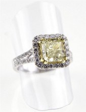 Fancy intense yellow diamond ring 137929