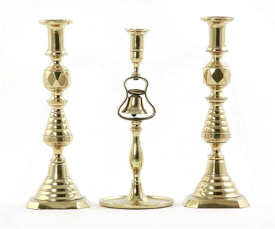 Pair English brass candlesticks 137bd9