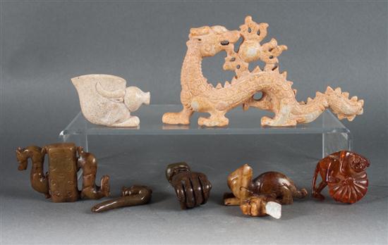 Six assorted Chinese carved jade 137d0e