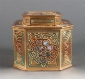 Tiffany gilt bronze inkwell in the Abalone