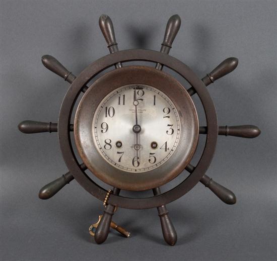 Chelsea bronze ship s wheel clock 137d7d