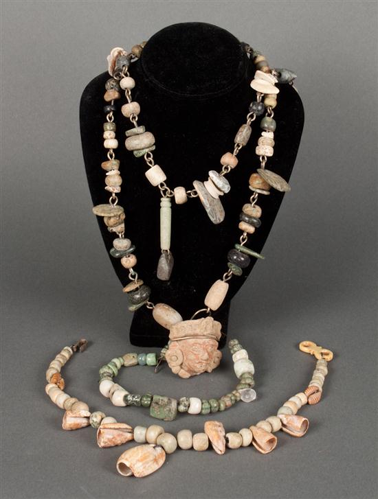 Four Mexican necklaces incorporating 137f9c