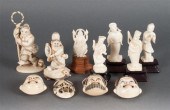 Ten assorted Japanese carved Ivory figures