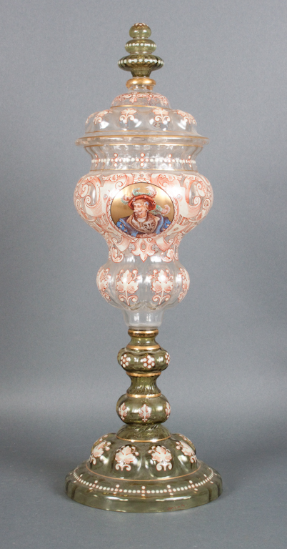 Bohemian enameled glass covered 1385e2