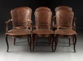 Set of six Louis XV style carved and