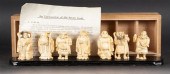 Group of Japanese carved miniature ivory
