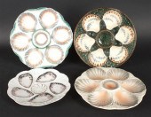 Four French ceramic and porcelain oyster