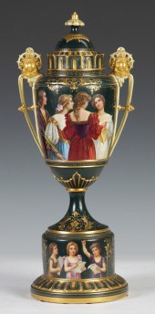 Royal Vienna Covered Urn Hand painted 13669a
