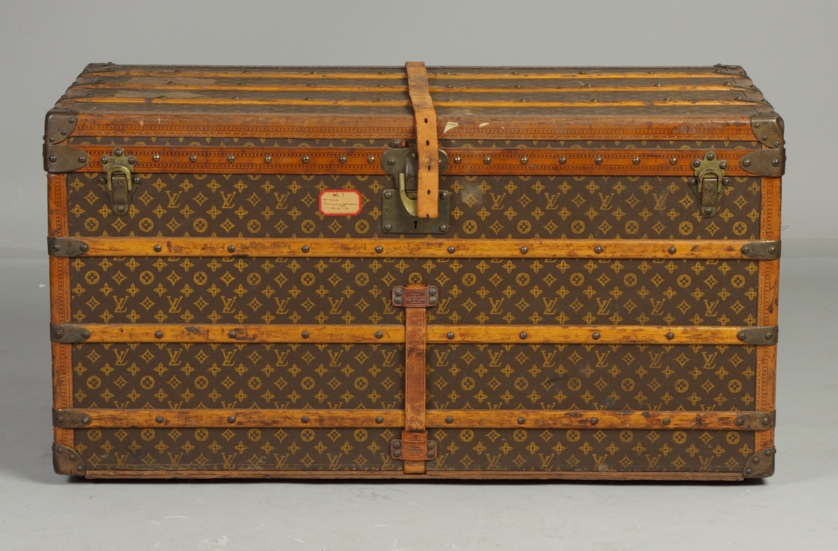 Price guide for Vintage Louis Vuitton Steamer Trunk C. 1900.