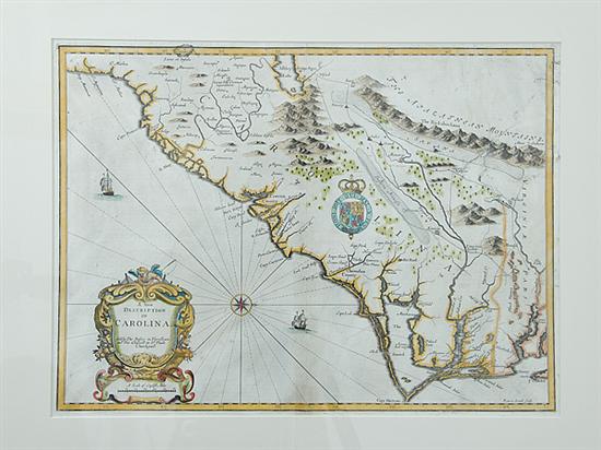 Rare early map A New Description 1368ef