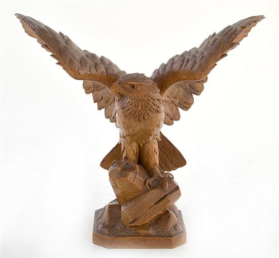 Folk art carved wood eagle early 136921