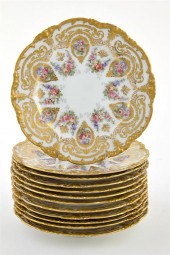 Set of twelve Limoges porcelain plates