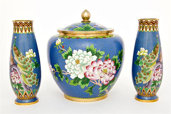 Chinese cloisonne covered jar and 136acb