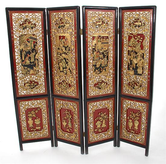 Oriental carved and painted giltwood 136ad6