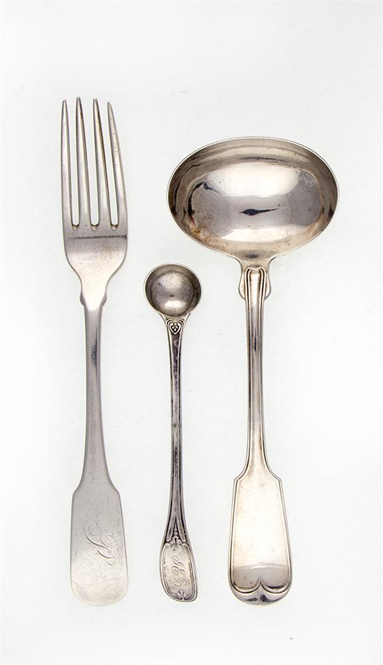 Southern coin silver fork by William 136b66