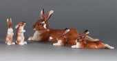 Five Royal Doulton china rabbit figures