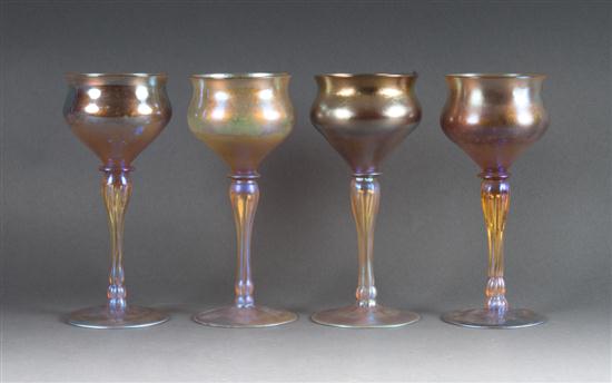 Set of four Tiffany Favrile glass 136e7e