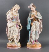 Pair of French painted bisque figures