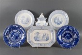 Four pieces of Staffordshire blue 137043