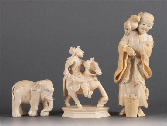 Japanese carved ivory figure Indian carved