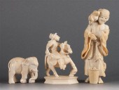 Japanese carved ivory figure Indian 13998b