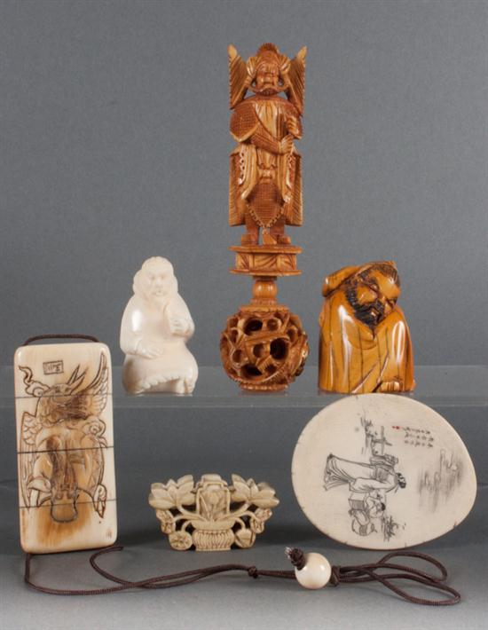 Six Japanese carved ivory and bone 1399a5