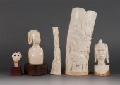 Three African carved ivory figures and