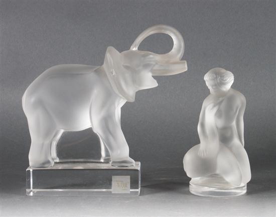 Lalique partial frosted glass Leda 1399eb