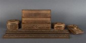 Tiffany gilt-bronze six-piece desk set
