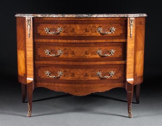 Louis XV style gilt-metal mounted marquetry