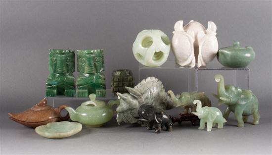 Fourteen assorted Chinese carved 139b5c