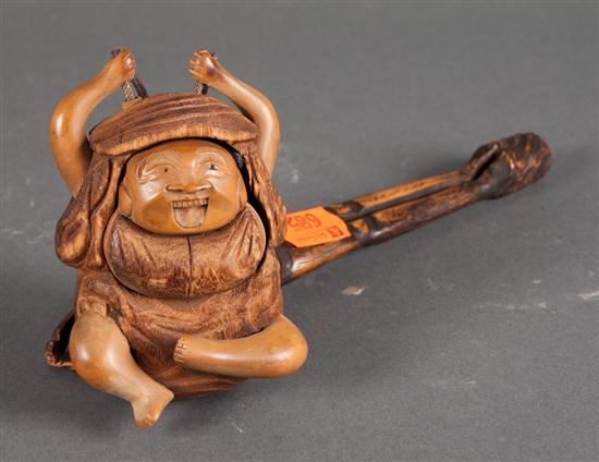 Japanese carved wood figural tobacco 139b8e