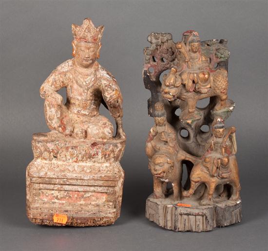 Chinese carved and polychrome wood 139baa