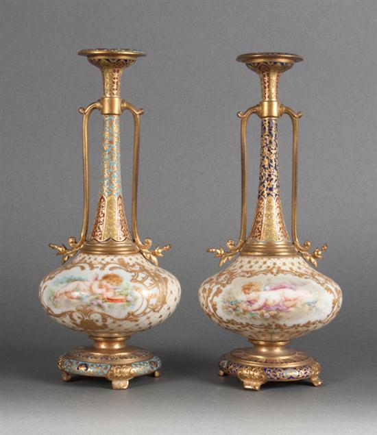 Pair French probably Limoges enameled 139bf6