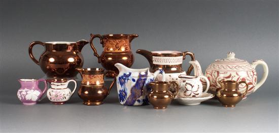 11 assorted Staffordshire copper 139bf8
