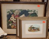 Set of four water fowl framed prints 139d17