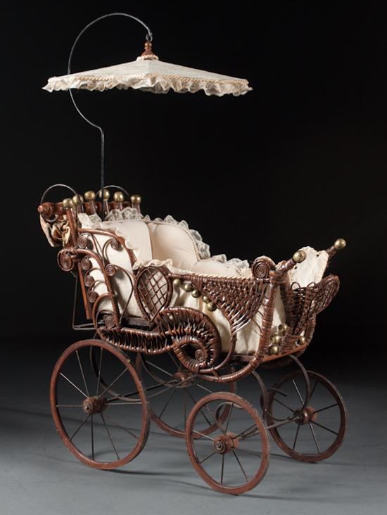 Victorian wicker and metal pram 13a14d