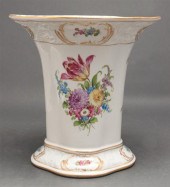 Dresden porcelain floral decorated vase