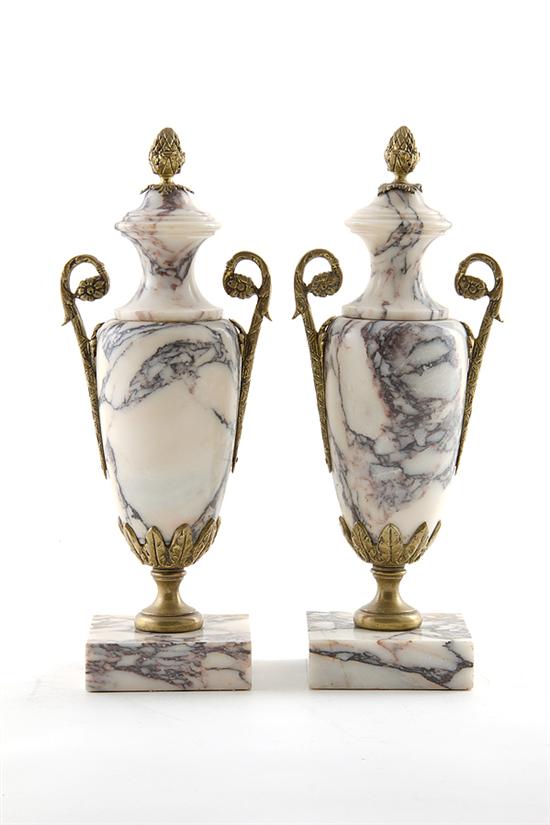 Pair French ormolu mounted marble 13a79b